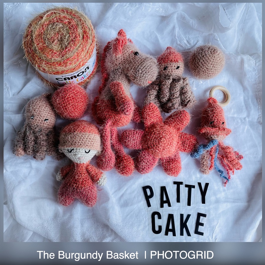 Crochet Toy Patterns: Patty Cake with Caron Latte Cakes Blueberry